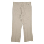 WRANGLER Mens Beige Regular Straight Trousers W36 L29 Classic Zip Closure