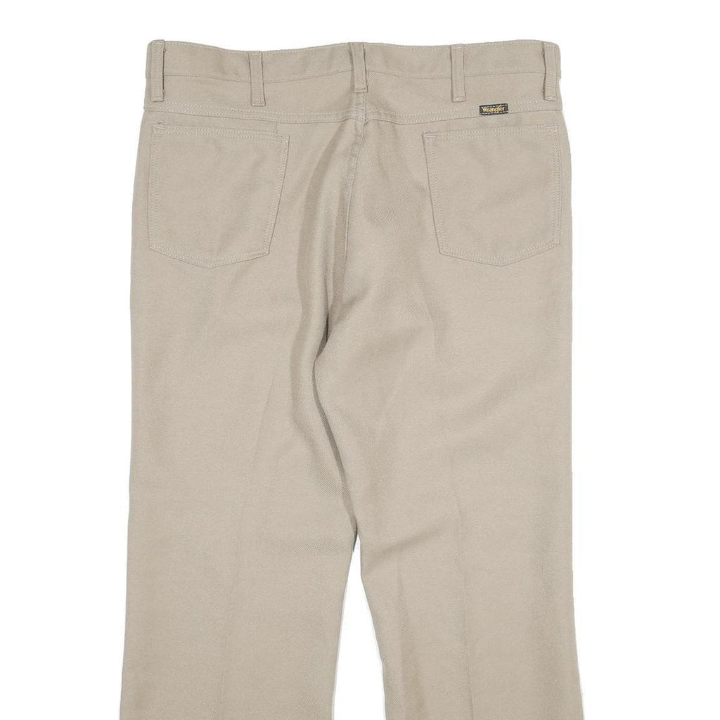 WRANGLER Mens Beige Regular Straight Trousers W36 L29 Classic Zip Closure