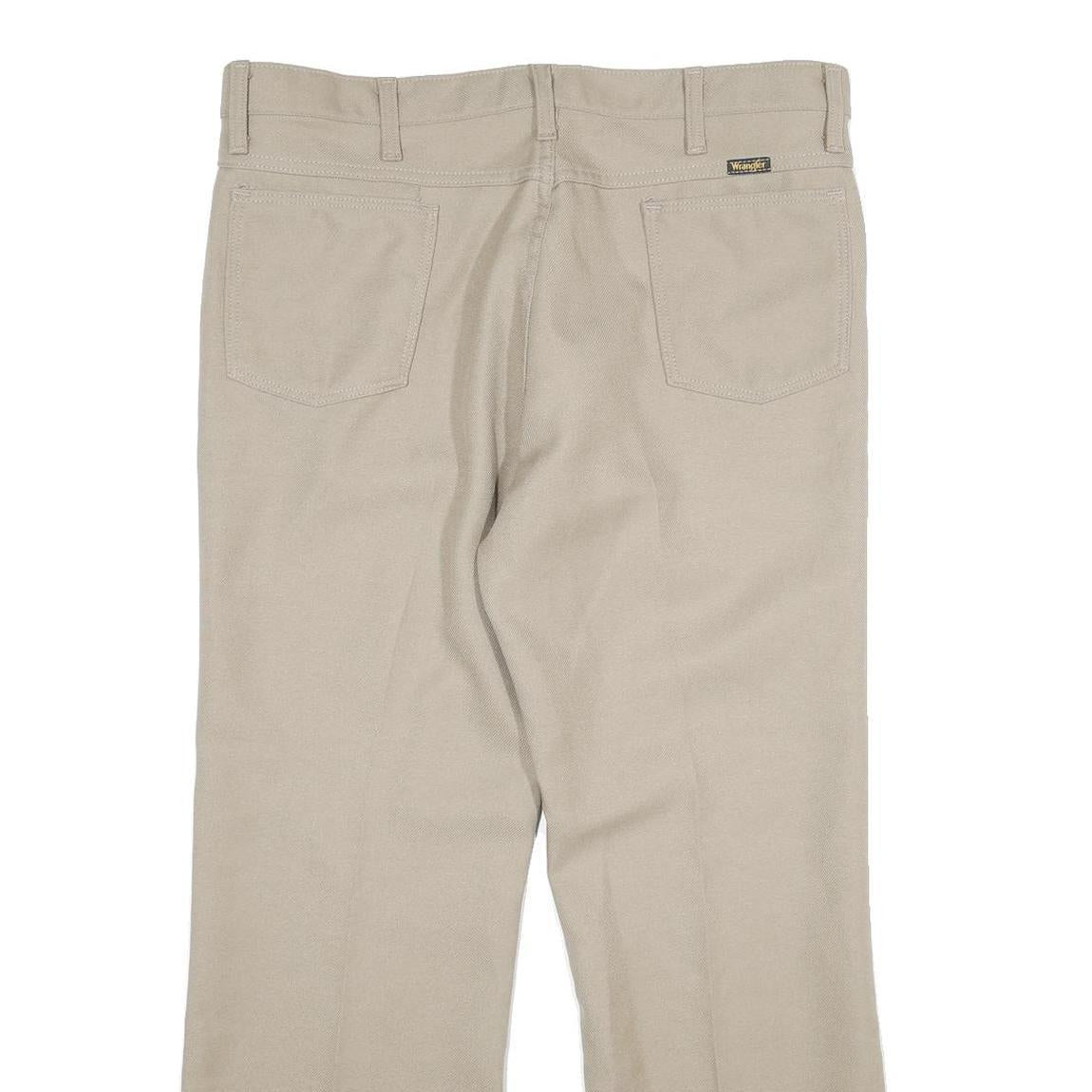 WRANGLER Mens Beige Regular Straight Trousers W36 L29 Classic Zip Closure