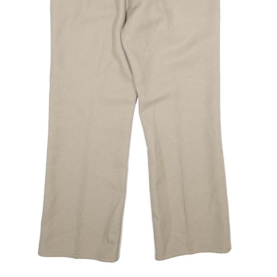 WRANGLER Mens Beige Regular Straight Trousers W36 L29 Classic Zip Closure