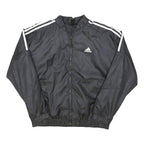 ADIDAS Womens Black Polyester Blend Zip Jacket M Plain Sportswear Lightweight