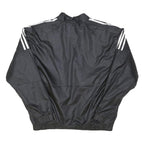 ADIDAS Womens Black Polyester Blend Zip Jacket M Plain Sportswear Lightweight