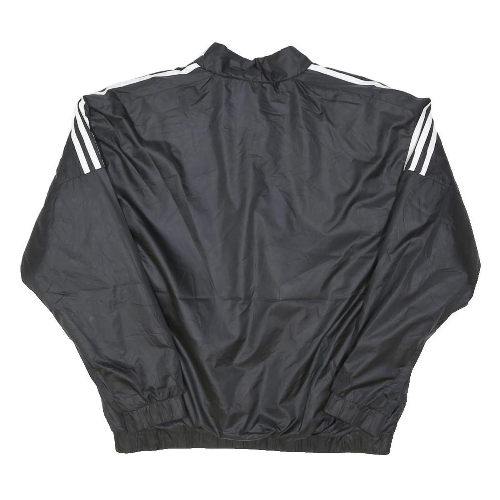 ADIDAS Womens Black Polyester Blend Zip Jacket M Plain Sportswear Lightweight