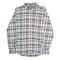 NAUTICA Mens Blue & Red Check Shirt M Classic Cotton Button-Down Long Sleeve