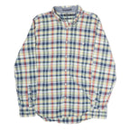 NAUTICA Mens Blue & Red Check Shirt M Classic Cotton Button-Down Long Sleeve
