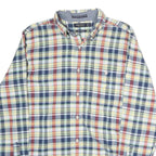 NAUTICA Mens Blue & Red Check Shirt M Classic Cotton Button-Down Long Sleeve