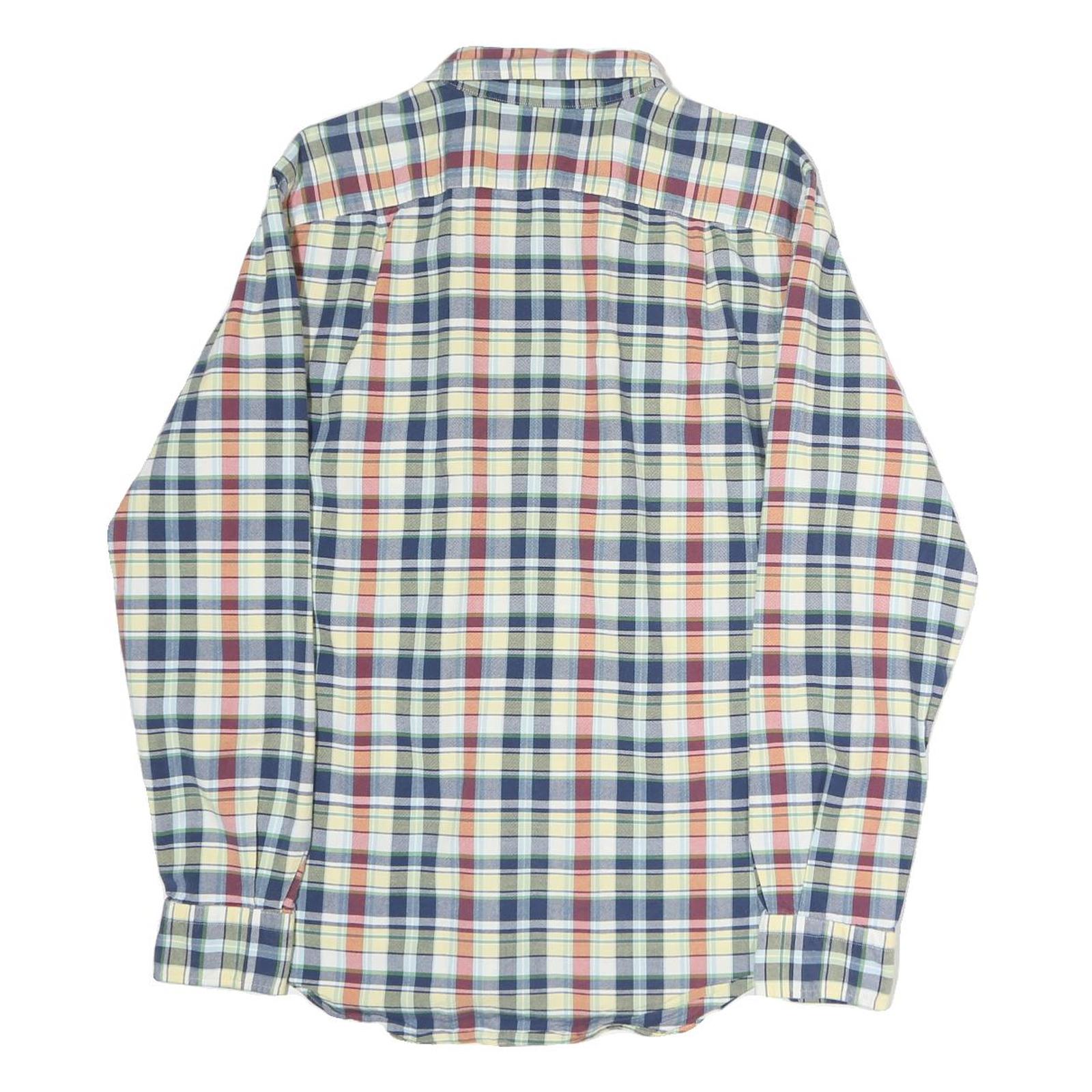 NAUTICA Mens Blue & Red Check Shirt M Classic Cotton Button-Down Long Sleeve