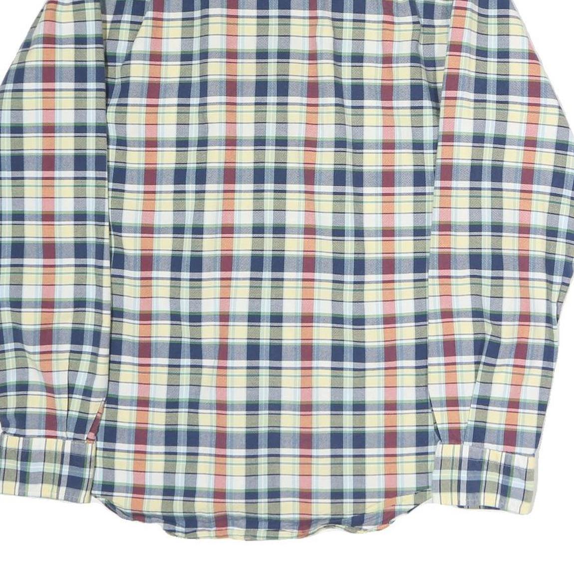 NAUTICA Mens Blue & Red Check Shirt M Classic Cotton Button-Down Long Sleeve