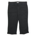 CALVIN KLEIN Womens Cotton Blend Black Regular Fit Cropped Trousers W34 L22