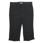 CALVIN KLEIN Womens Cotton Blend Black Regular Fit Cropped Trousers W34 L22