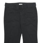 CALVIN KLEIN Womens Cotton Blend Black Regular Fit Cropped Trousers W34 L22