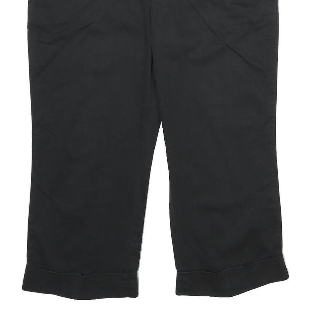 CALVIN KLEIN Womens Cotton Blend Black Regular Fit Cropped Trousers W34 L22