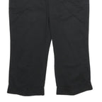 CALVIN KLEIN Womens Cotton Blend Black Regular Fit Cropped Trousers W34 L22