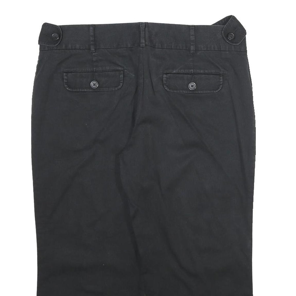 CALVIN KLEIN Womens Cotton Blend Black Regular Fit Cropped Trousers W34 L22