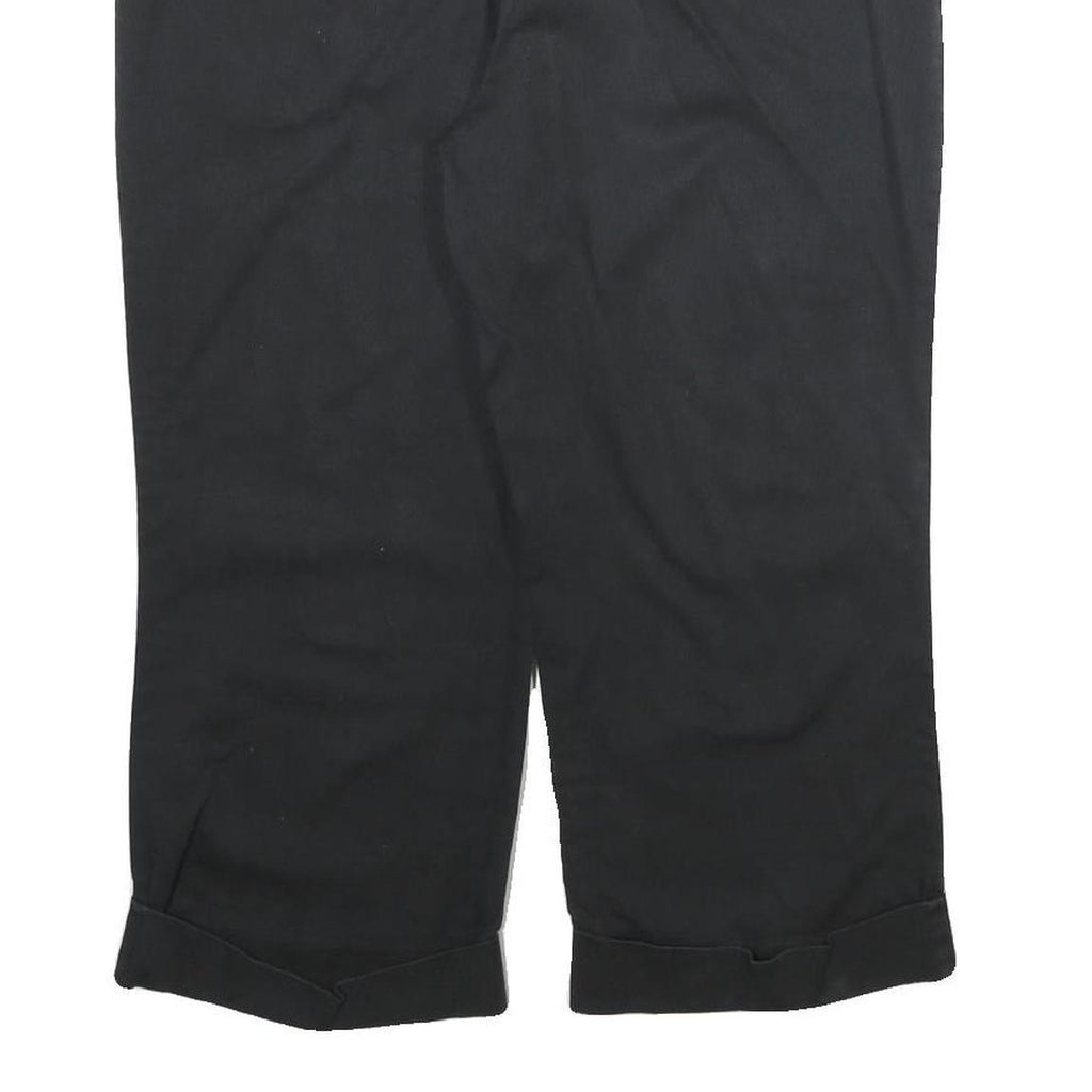 CALVIN KLEIN Womens Cotton Blend Black Regular Fit Cropped Trousers W34 L22