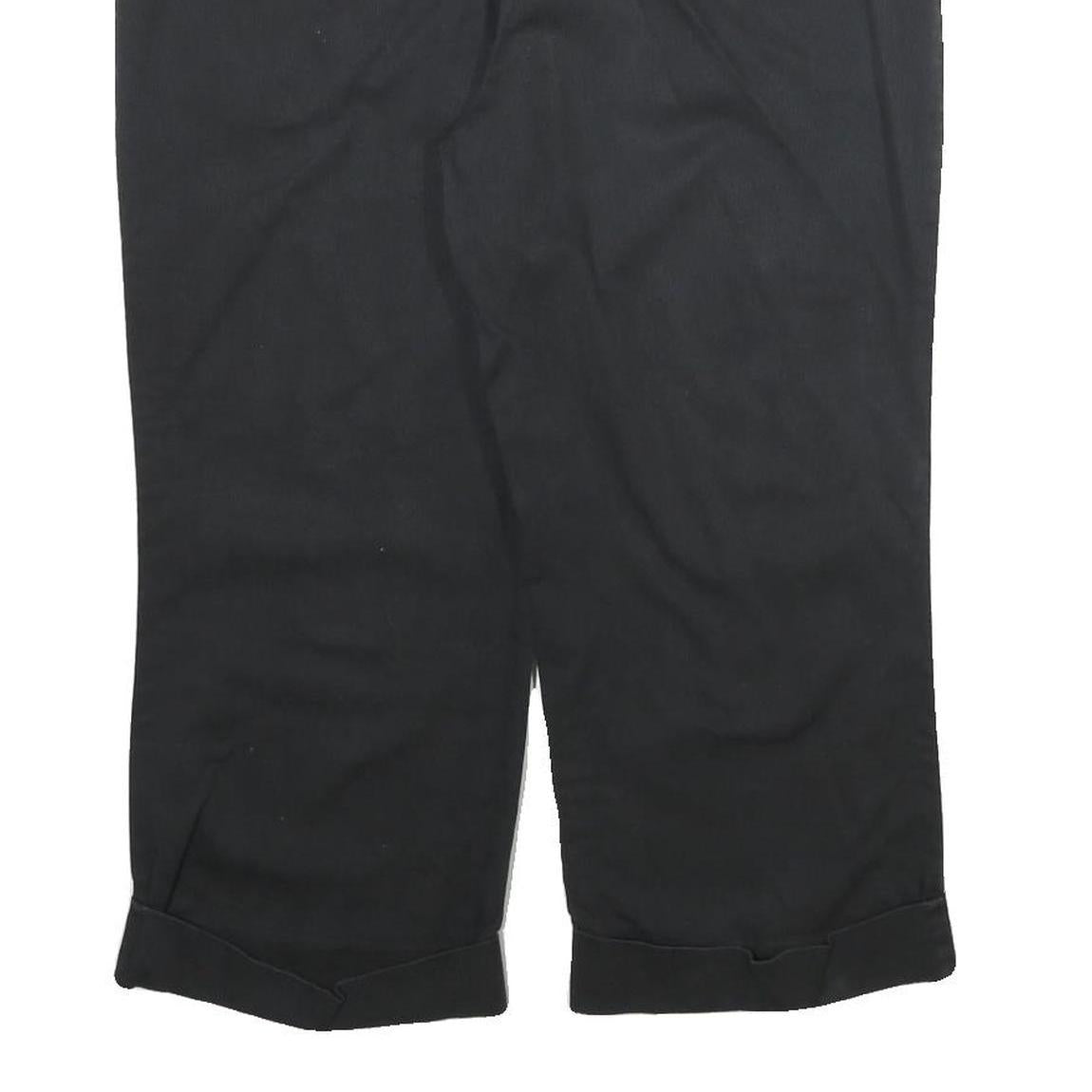 CALVIN KLEIN Womens Cotton Blend Black Regular Fit Cropped Trousers W34 L22