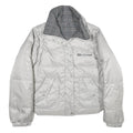 ECKO UNLTD Womens Silver & Black Reversible Puffer Jacket L Nylon Zip Check