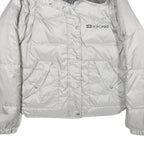 ECKO UNLTD Womens Silver & Black Reversible Puffer Jacket L Nylon Zip Check