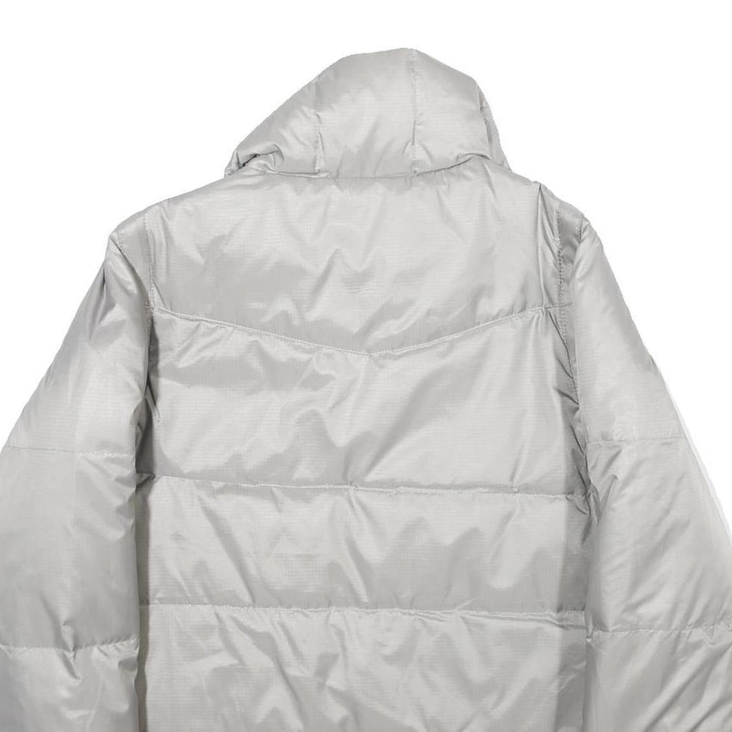 ECKO UNLTD Womens Silver & Black Reversible Puffer Jacket L Nylon Zip Check