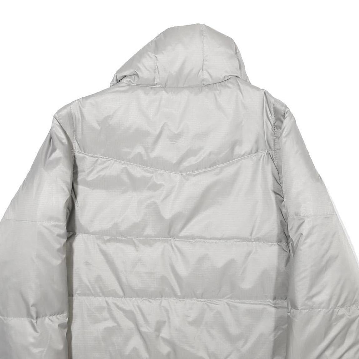 ECKO UNLTD Womens Silver & Black Reversible Puffer Jacket L Nylon Zip Check