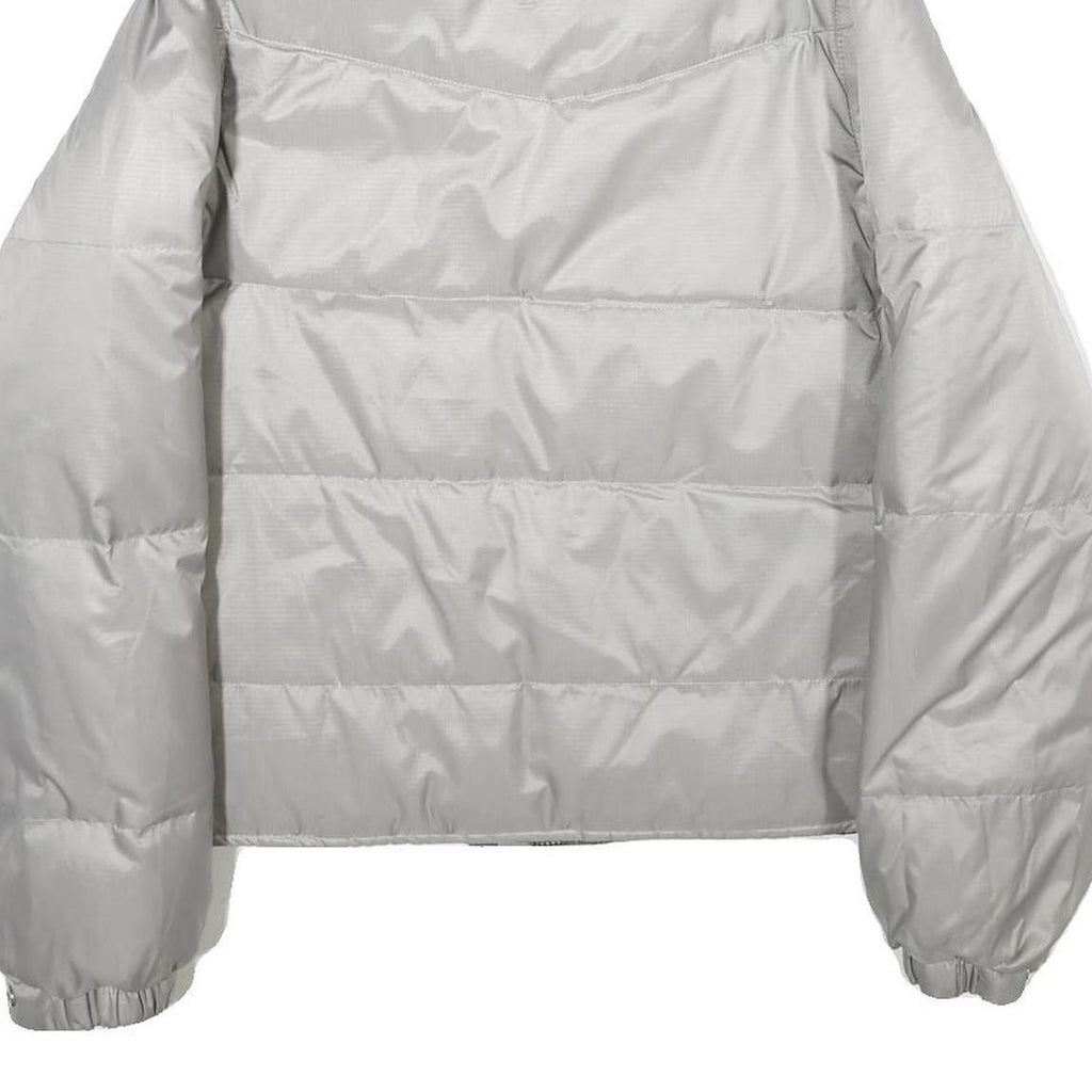 ECKO UNLTD Womens Silver & Black Reversible Puffer Jacket L Nylon Zip Check