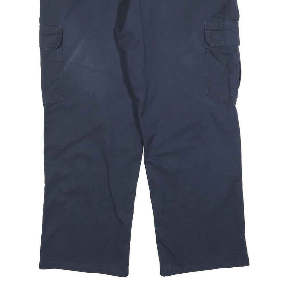 DICKIES Mens Cotton Blend Navy Relaxed Straight Trousers W40 L30 Cargo Zip