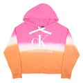 CALVIN KLEIN JEANS Womens Pink & Orange Tie Dye Hoodie 2XL Cotton Blend Casual