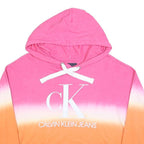 CALVIN KLEIN JEANS Womens Pink & Orange Tie Dye Hoodie 2XL Cotton Blend Casual