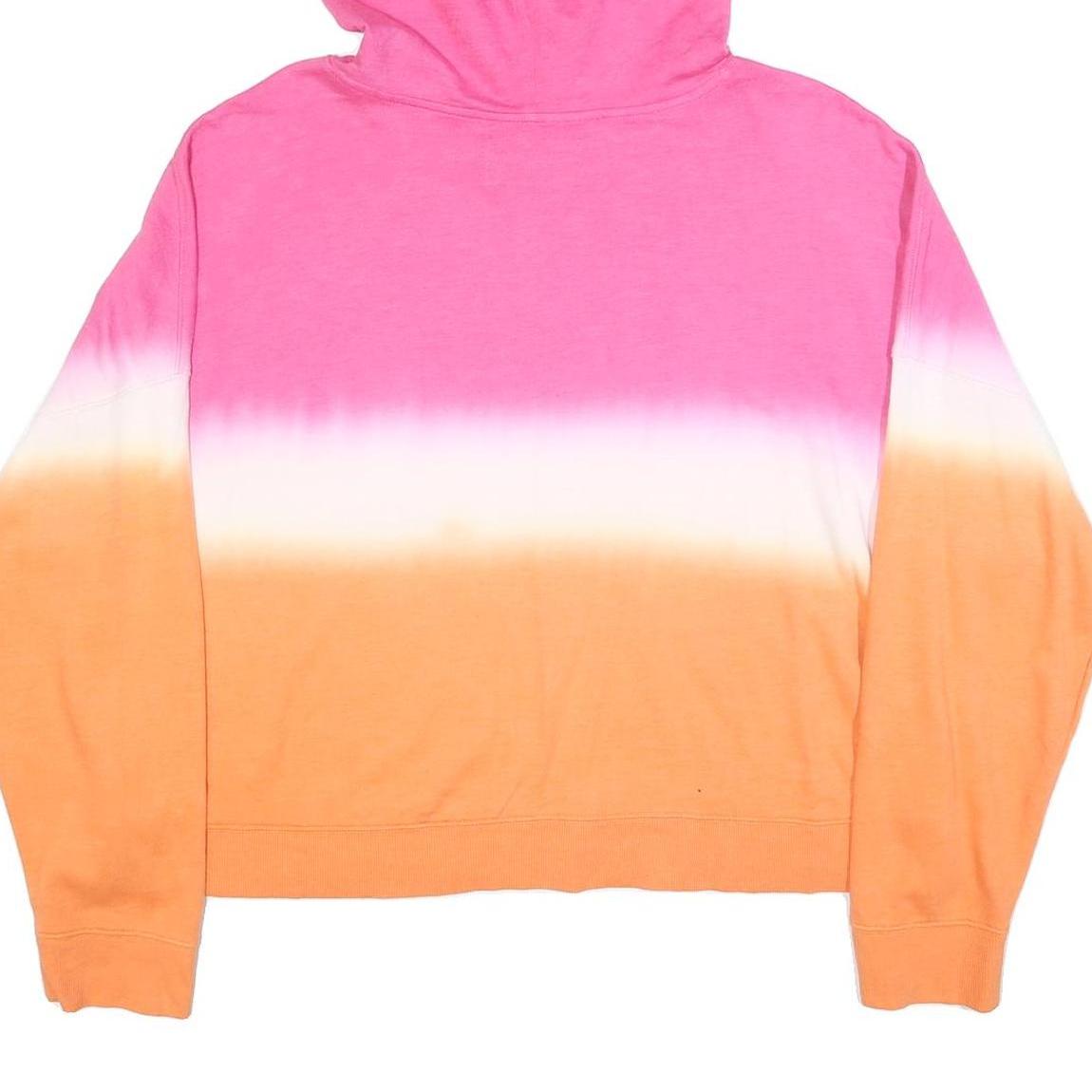CALVIN KLEIN JEANS Womens Pink & Orange Tie Dye Hoodie 2XL Cotton Blend Casual