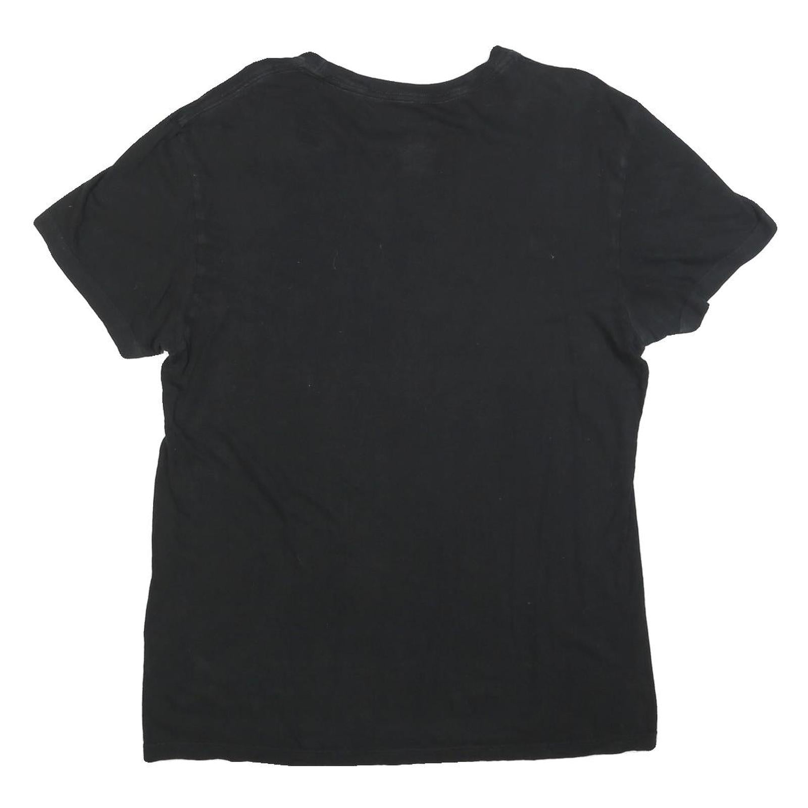 POLO RALPH LAUREN Mens Black Graphic T-Shirt L Short Sleeve Crew Neck Cotton