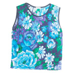 LIOLA Womens Printed Top Blue Sleeveless Floral L