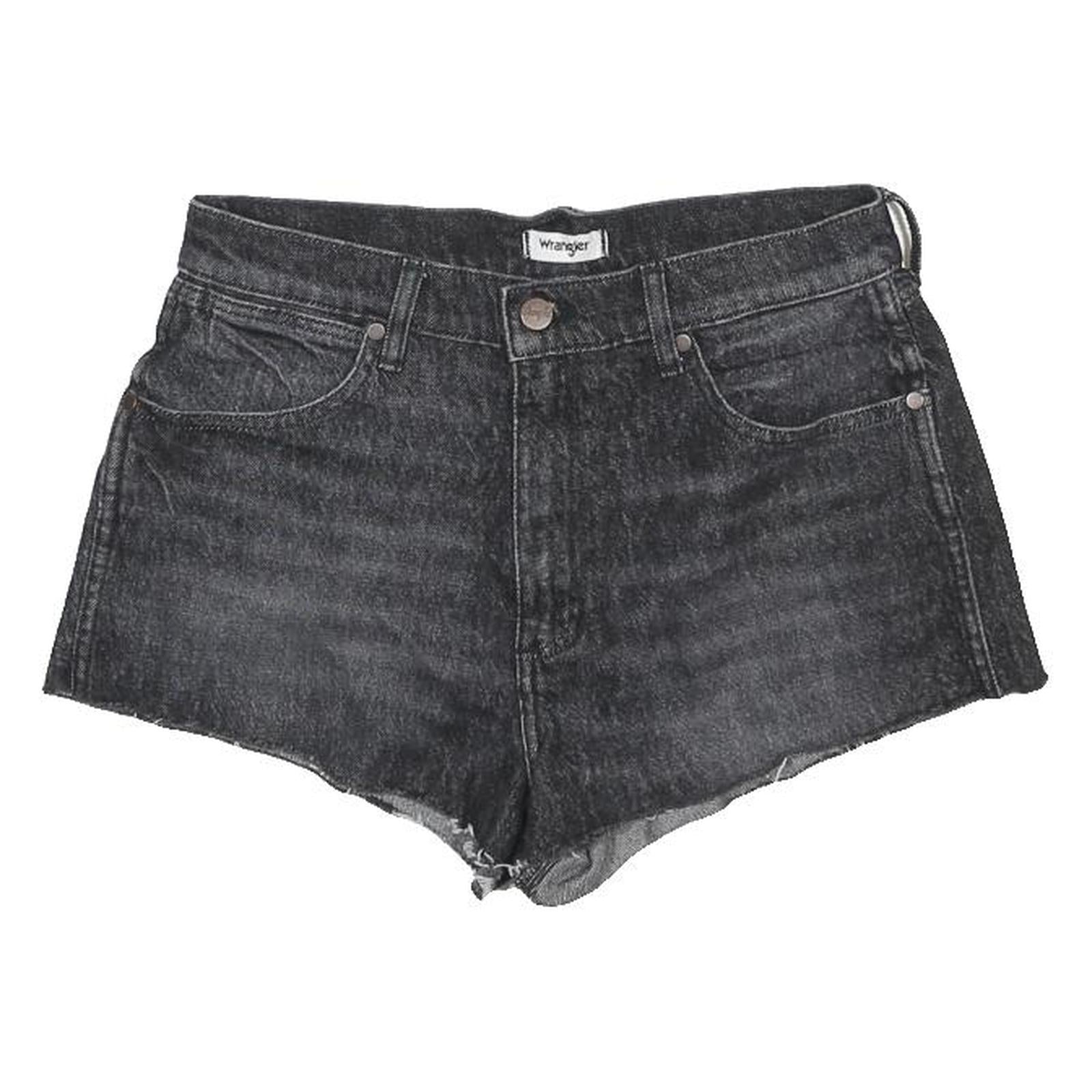 WRANGLER Womens Shorts Black Denim Cut-Off M W28 Casual Summer