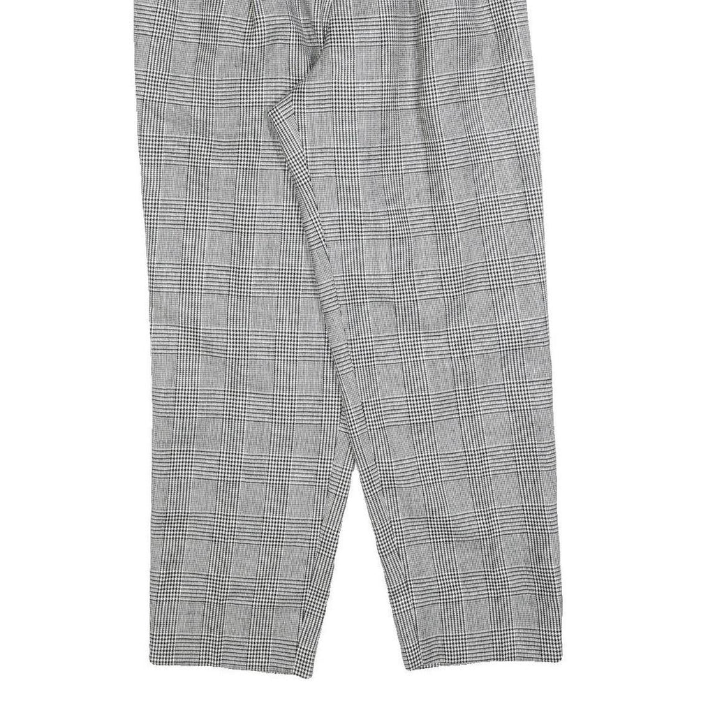 CARO'S THE CHARM Womens Regular Grey Check Zip Trousers W24 L26 Classic Fit