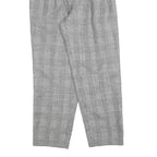 CARO'S THE CHARM Womens Regular Grey Check Zip Trousers W24 L26 Classic Fit