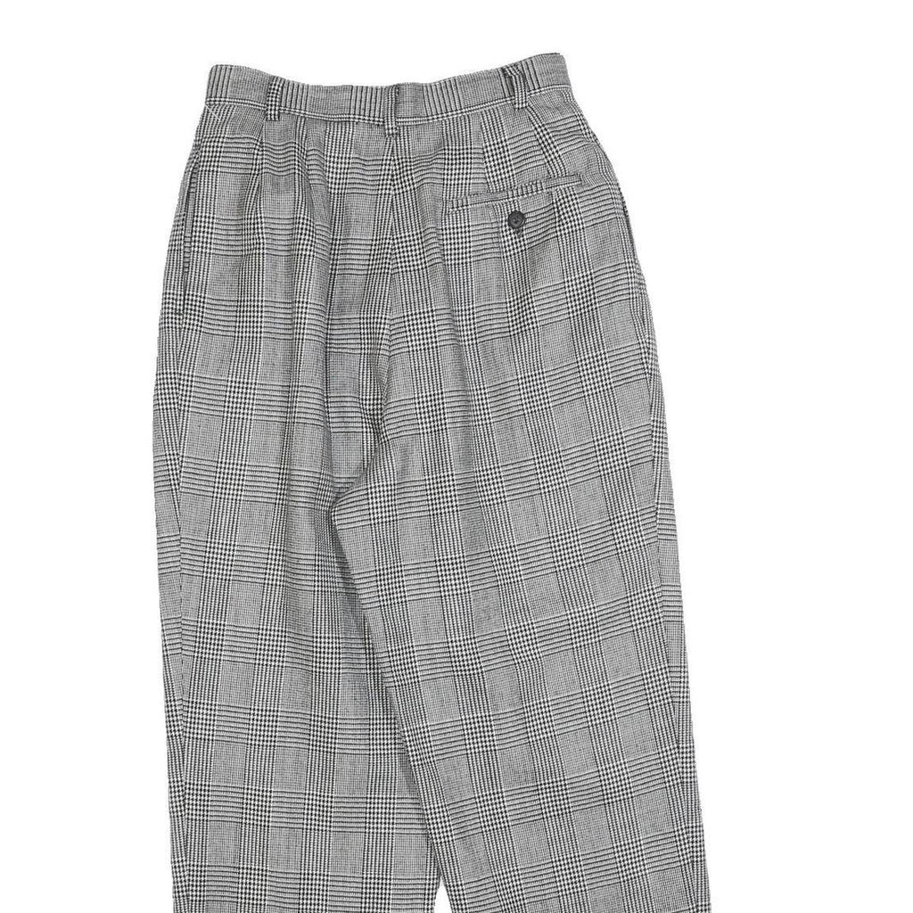 CARO'S THE CHARM Womens Regular Grey Check Zip Trousers W24 L26 Classic Fit