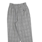 CARO'S THE CHARM Womens Regular Grey Check Zip Trousers W24 L26 Classic Fit