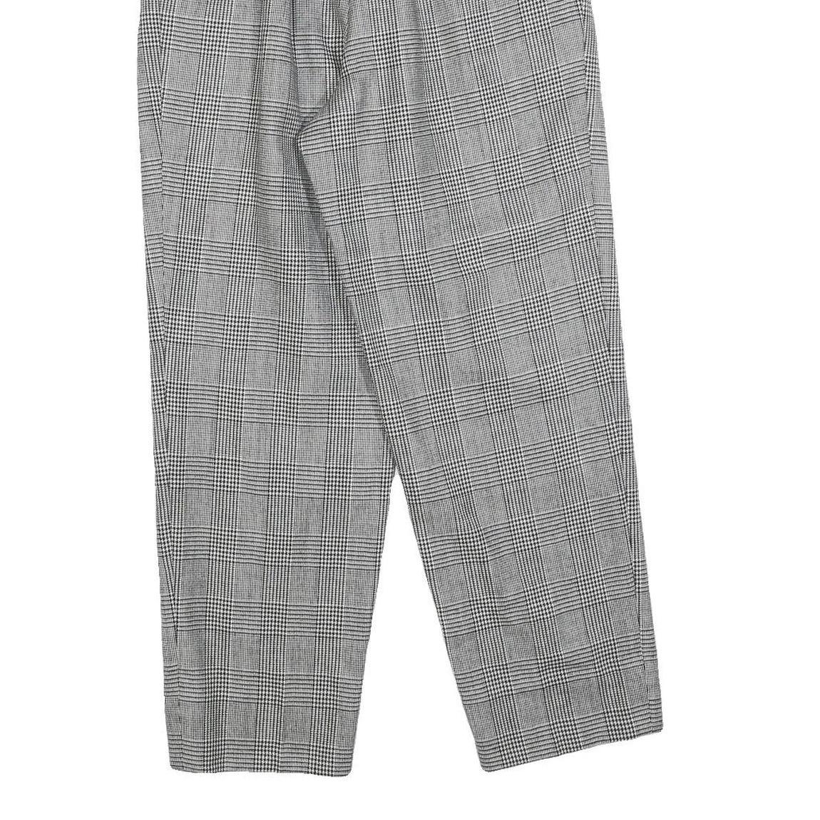 CARO'S THE CHARM Womens Regular Grey Check Zip Trousers W24 L26 Classic Fit