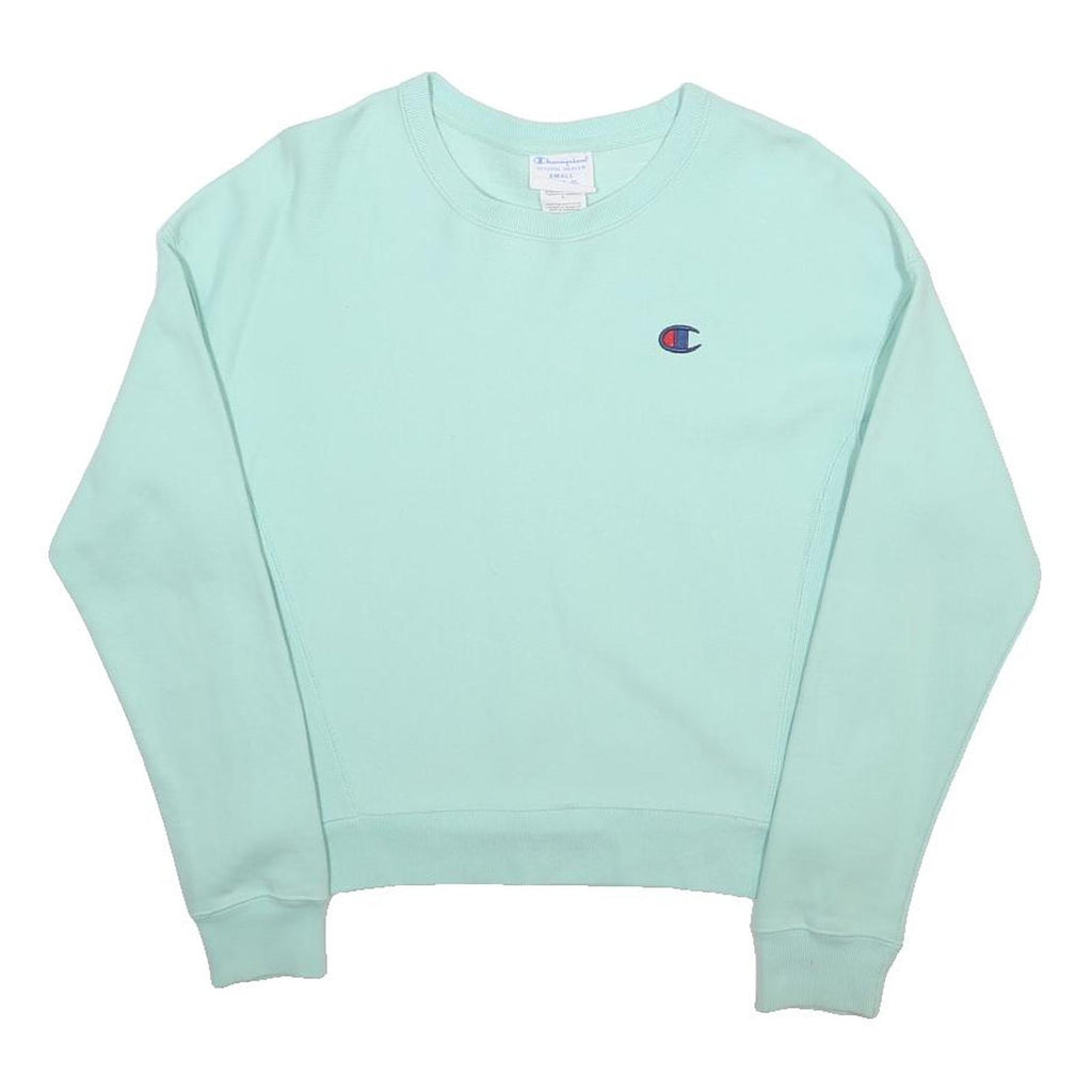 CHAMPION REVERSE WEAVE Womens Blue Crew Neck S Cotton Blend Sweatshirt Pullover