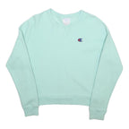CHAMPION REVERSE WEAVE Womens Blue Crew Neck S Cotton Blend Sweatshirt Pullover