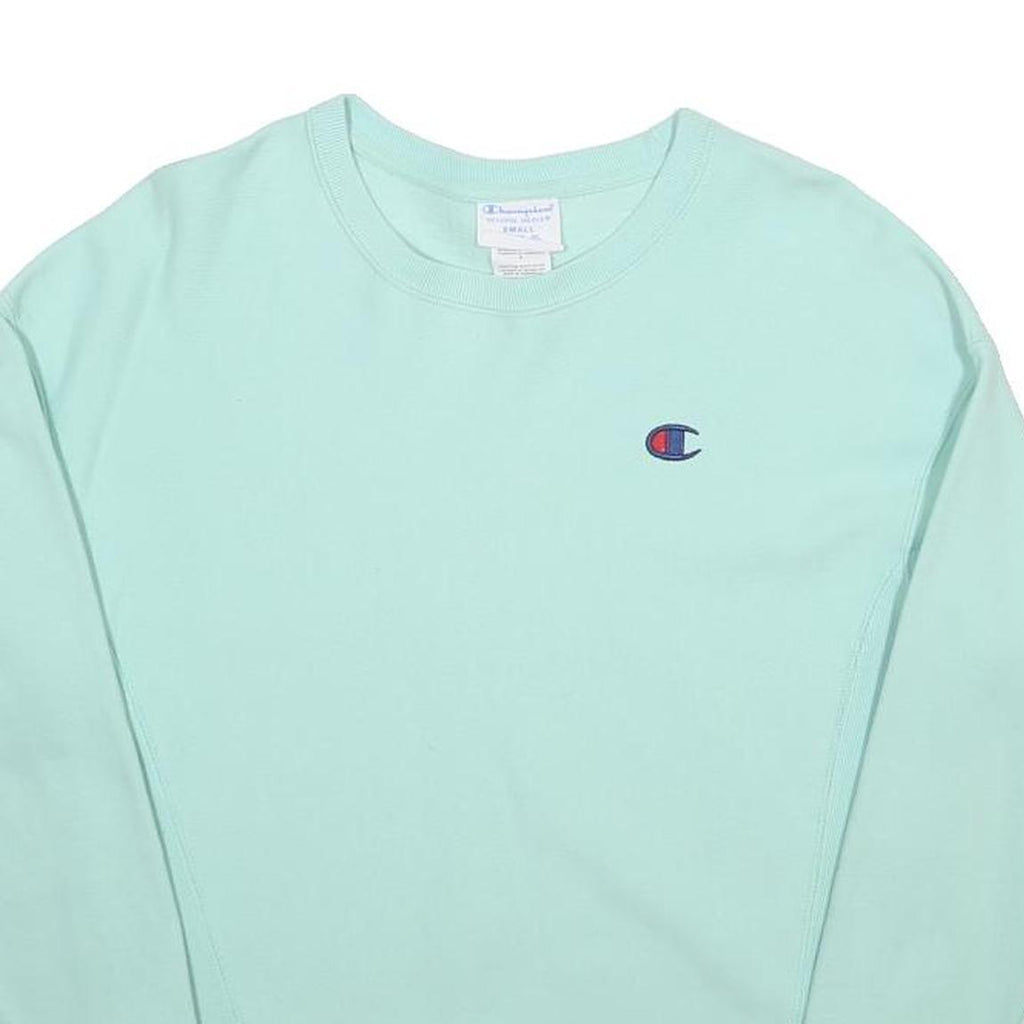 CHAMPION REVERSE WEAVE Womens Blue Crew Neck S Cotton Blend Sweatshirt Pullover