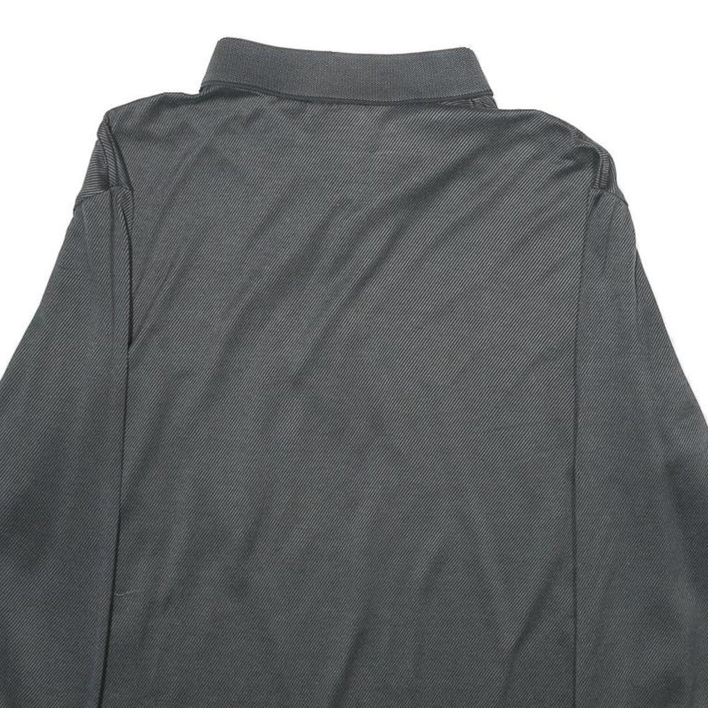 LACOSTE Mens Black Long Sleeve Plain Polo Shirt L Cotton Classic