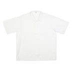 GENT TOP Mens White & Light Grey Striped Shirt L Cotton Blend Summer Casual