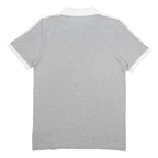 ADIDAS Mens Grey & White Short Sleeve Plain Polo Shirt S Cotton Blend