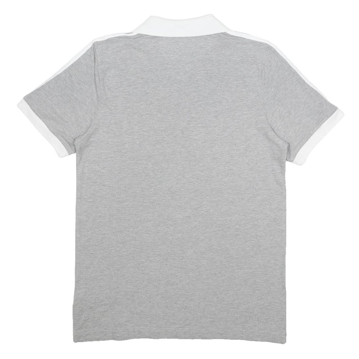 ADIDAS Mens Grey & White Short Sleeve Plain Polo Shirt S Cotton Blend