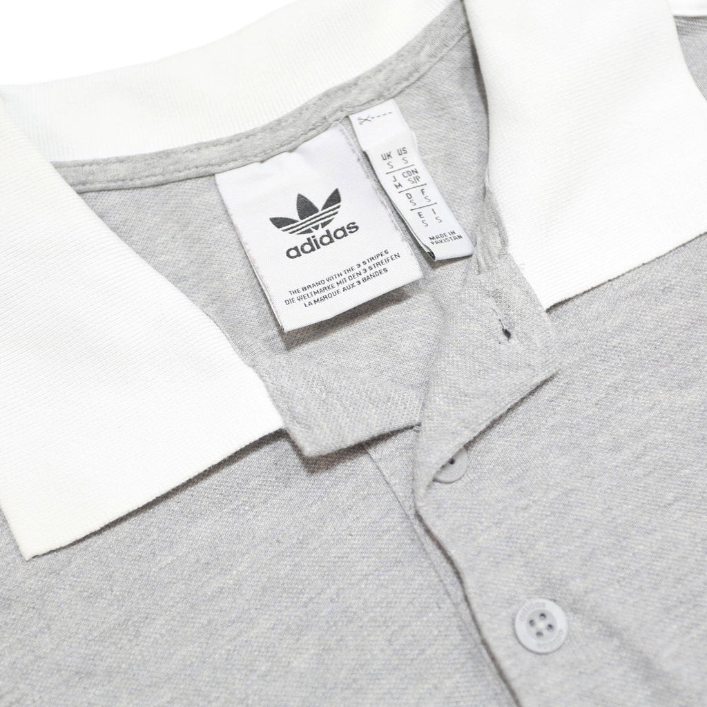 ADIDAS Mens Grey & White Short Sleeve Plain Polo Shirt S Cotton Blend