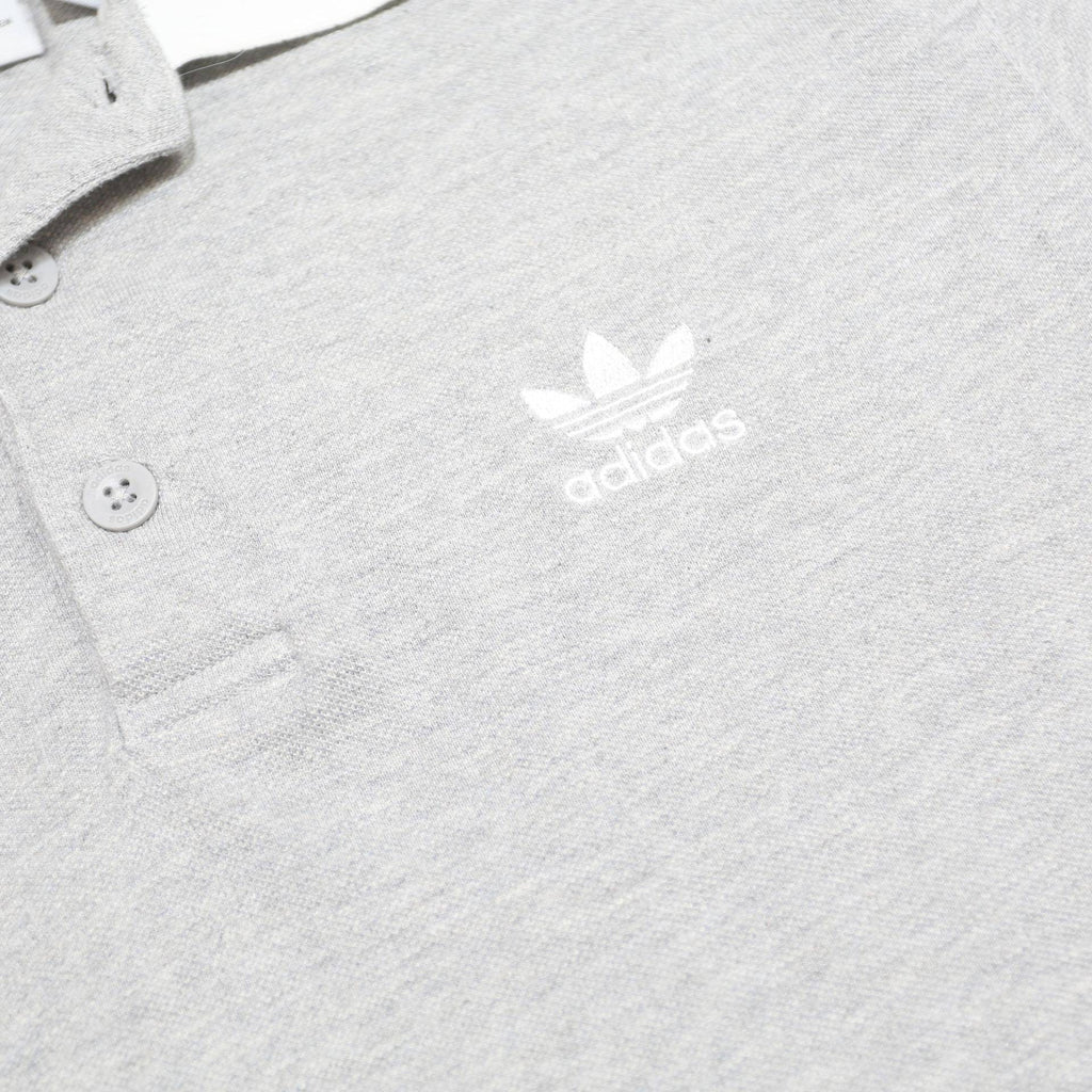 ADIDAS Mens Grey & White Short Sleeve Plain Polo Shirt S Cotton Blend