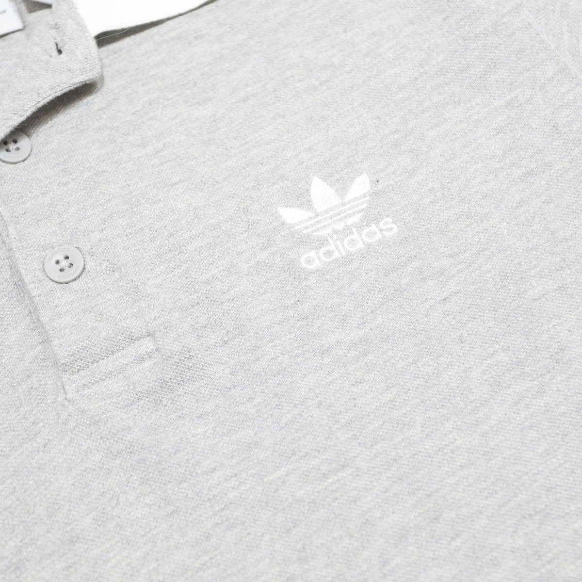 ADIDAS Mens Grey & White Short Sleeve Plain Polo Shirt S Cotton Blend