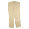 CARHARTT Mens Beige Relaxed Fit Straight Leg Trousers W40 L34 Durable Zip