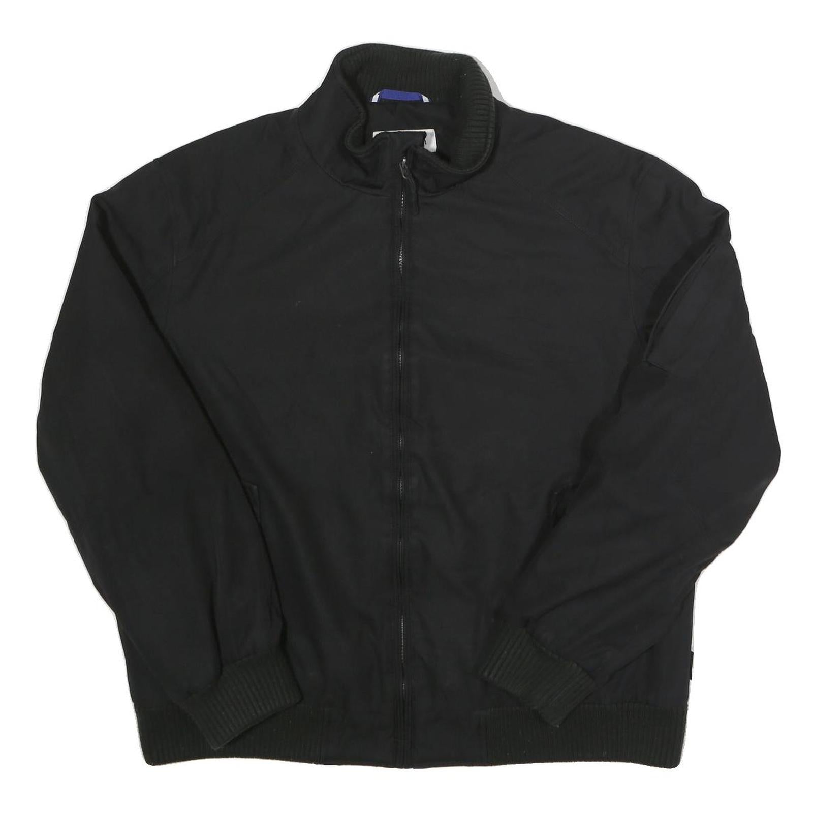 CALVIN KLEIN Mens Black Bomber Jacket L Polyester Woven Plain Zip Casual