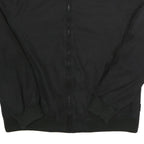 CALVIN KLEIN Mens Black Bomber Jacket L Polyester Woven Plain Zip Casual